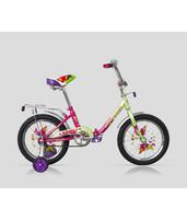 Велосипед FORWARD Racing 16 girl compact (1cк,скл.рама)(колесо 16", желтый/розовый)