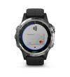Мультиспортивные часы Garmin Fenix 5 Plus серебристый с черным ремешком