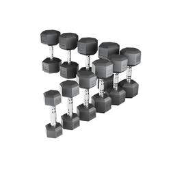 Ряд гантелей гексагональных UNIX Fit обрезиненные от 2,5 до 25 кг