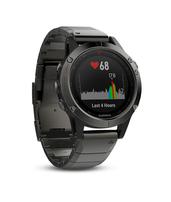 Мультиспортивные часы Garmin Fenix 5 Sapphire серые с металлическим браслетом