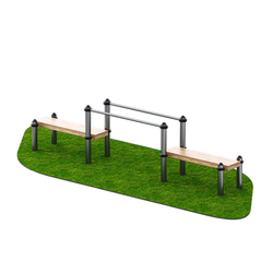 Низкие брусья с двумя скамьями INVAR102