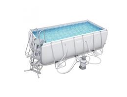 Бассейн каркасный Power Steel Rectangular прямоугольный 412*201*122 см + 2 аксессуара Bestway (56457)