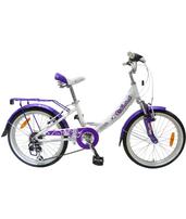 Велосипед 20" NOVATRACK Girlish Line 2015 (6ск, алюм, аморт.вилка, белый/фиолетовый)