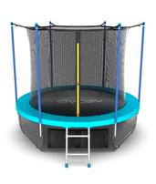 Батут EVO Jump Internal 12ft с внутренней сеткой, лестницей и нижней сетью (Wave, Sky)