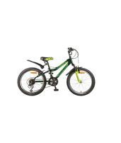 Велосипед 20" NOVATRACK Flyer 2017 (12ск, стал, аморт.вилка, зеленый/черный)